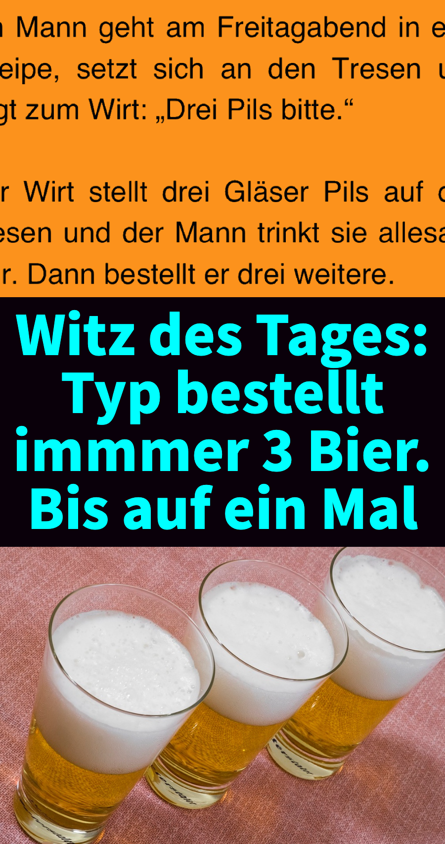 Witz des Tages: Mann hat sonderbares Trinkritual