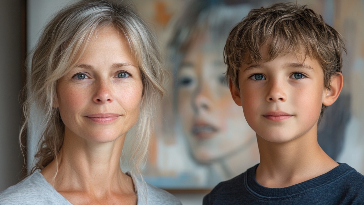 Lehrerin und Schüler. (KI-generiert)