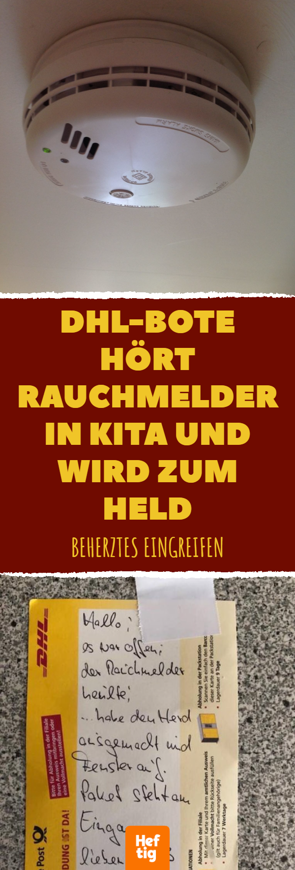 DHL-Bote hört Rauchmelder in Kita und wird zum Helden