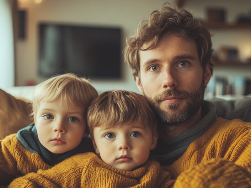 Eine Familie mit Kindern. (KI-generiert)