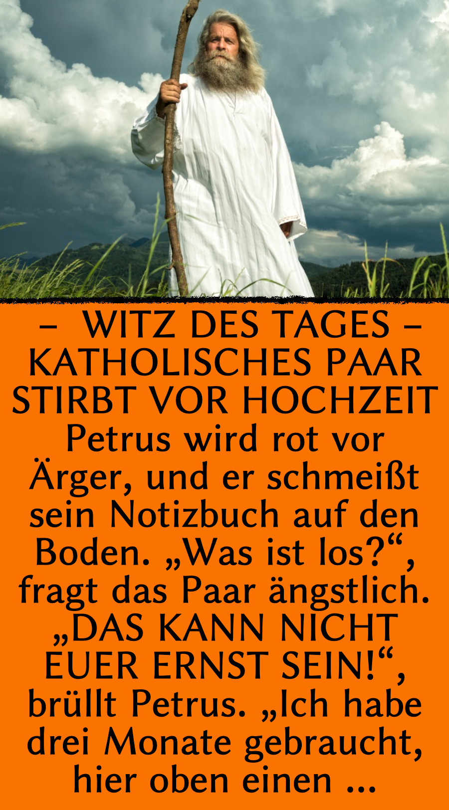 Witz des Tages: Katholisches Pärchen  verunglückt auf dem Weg zum Altar