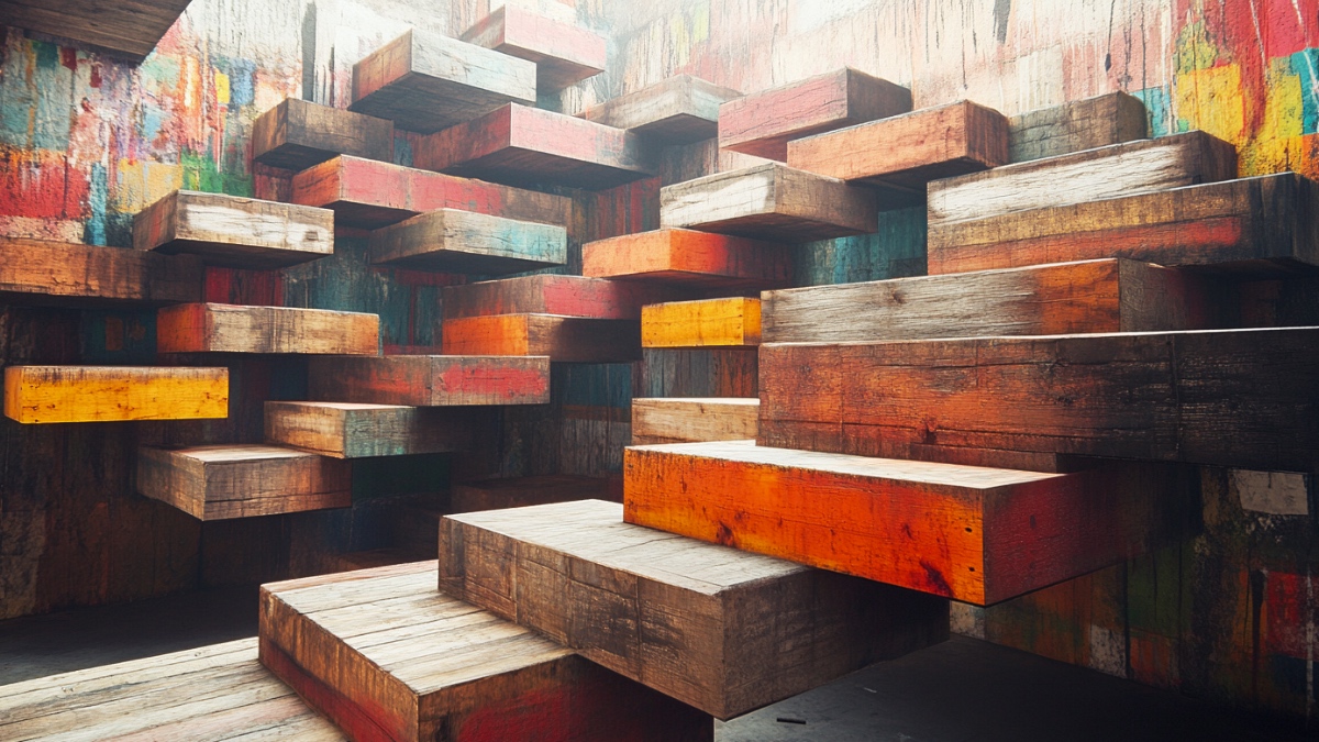 Verrückte Treppe. (KI-generiert)