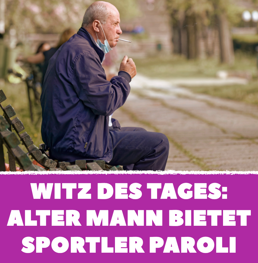 Witz des Tages: Älterer Mann bietet Sportler die Stirn