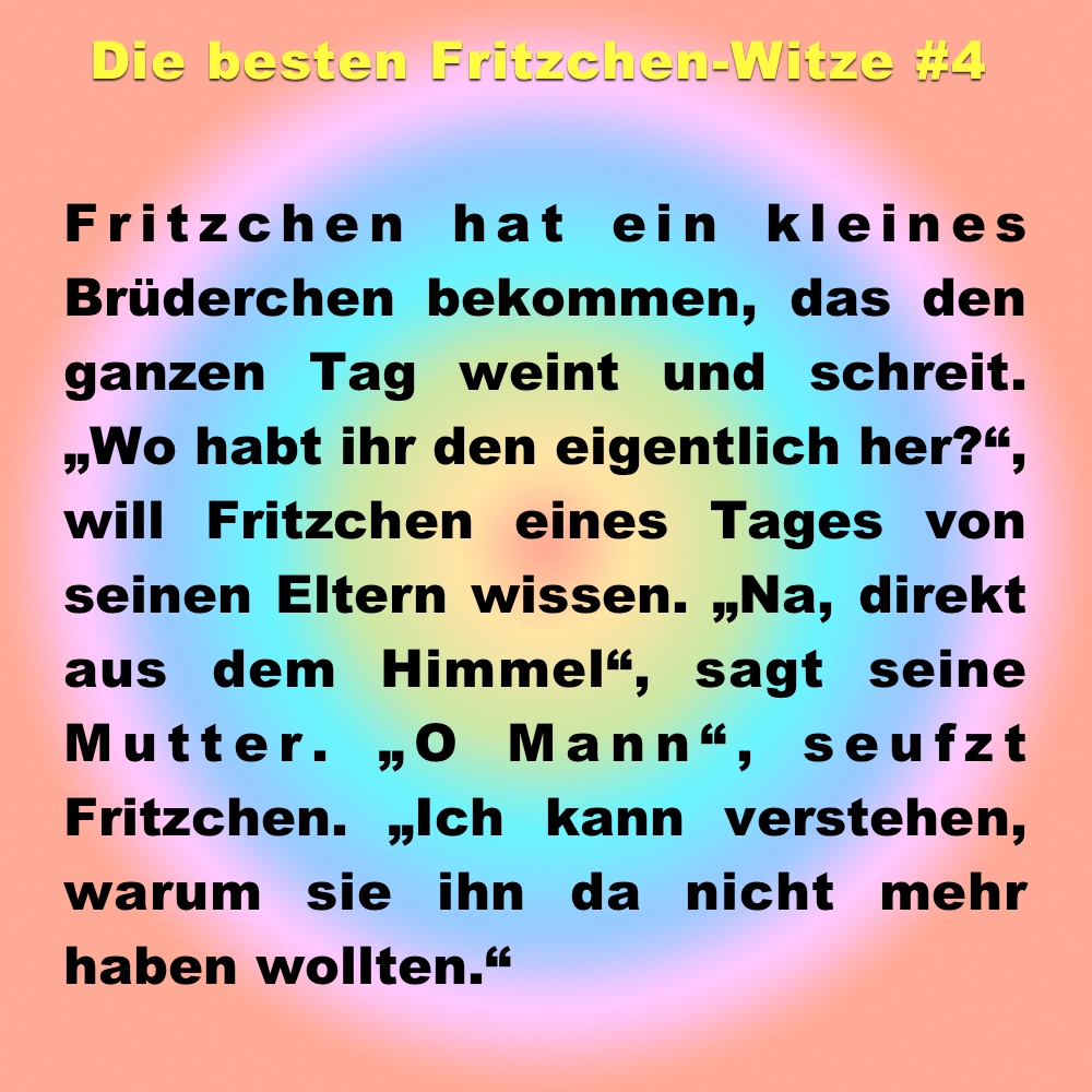 Witz des Tages: die 15 besten Fritzchen-Witze