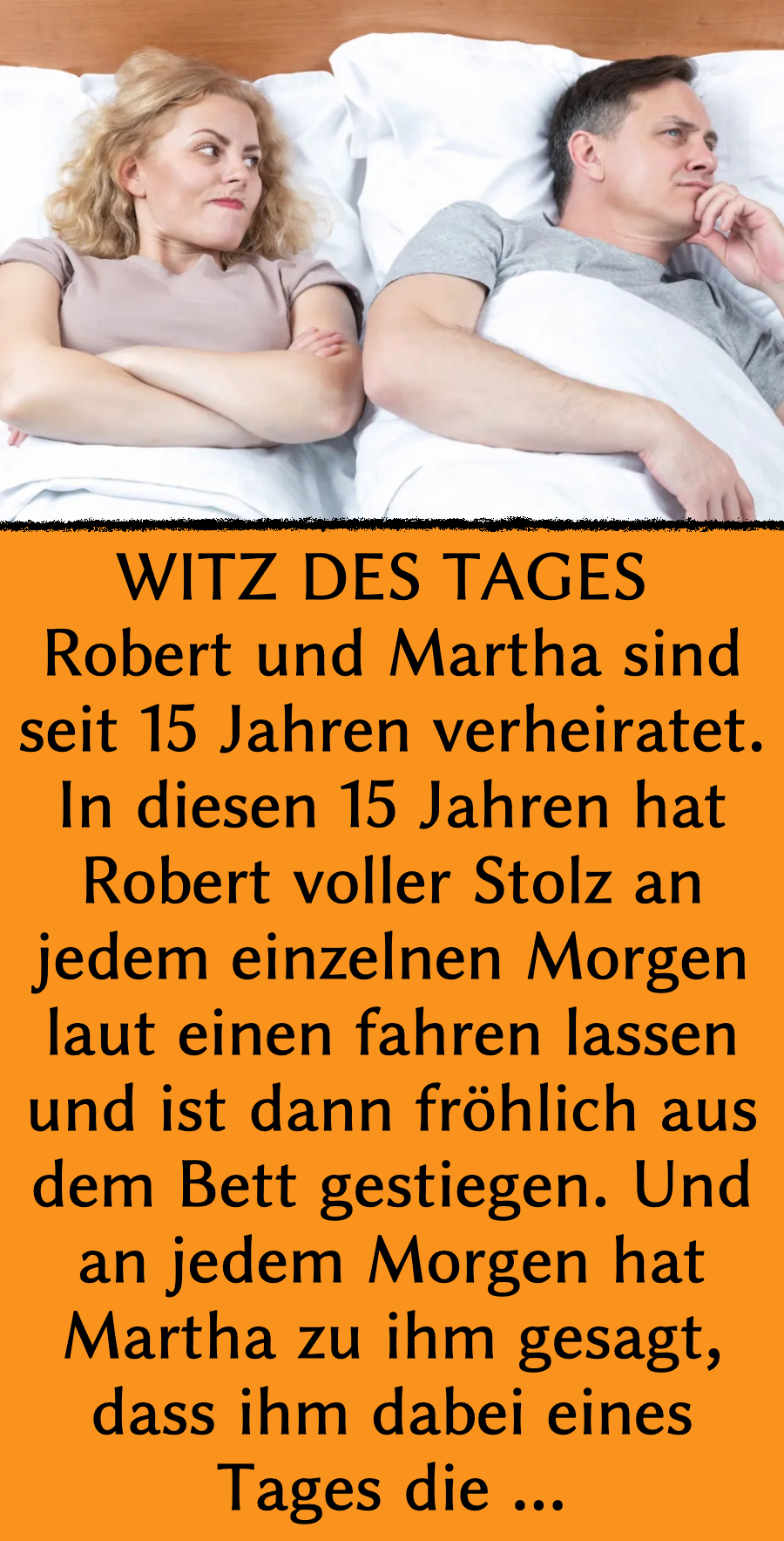 Witz des Tages: Ehemann furzt 15 Jahre lang täglich