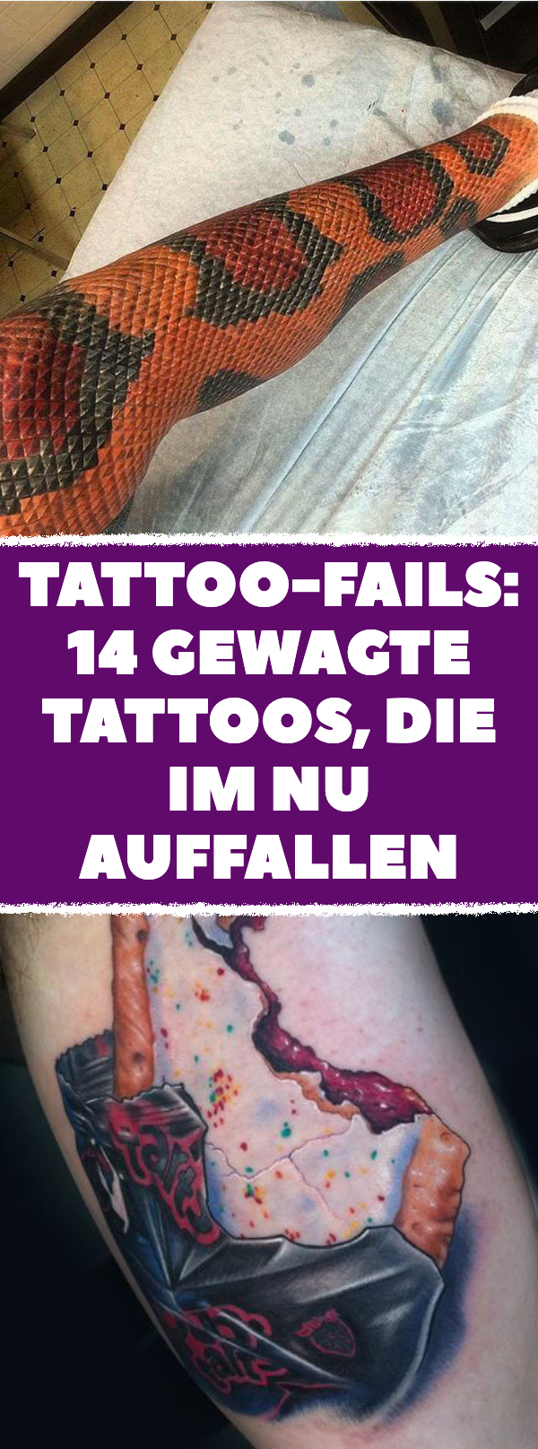 Tattoo-Fails: 14 gewagte Tattoos, die ins Auge springen