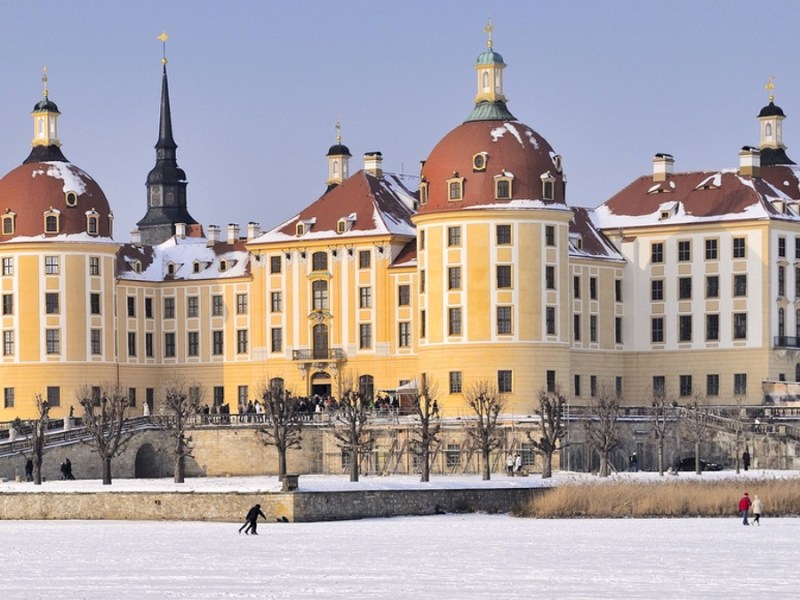 Schloss Moritzburg im Winter.