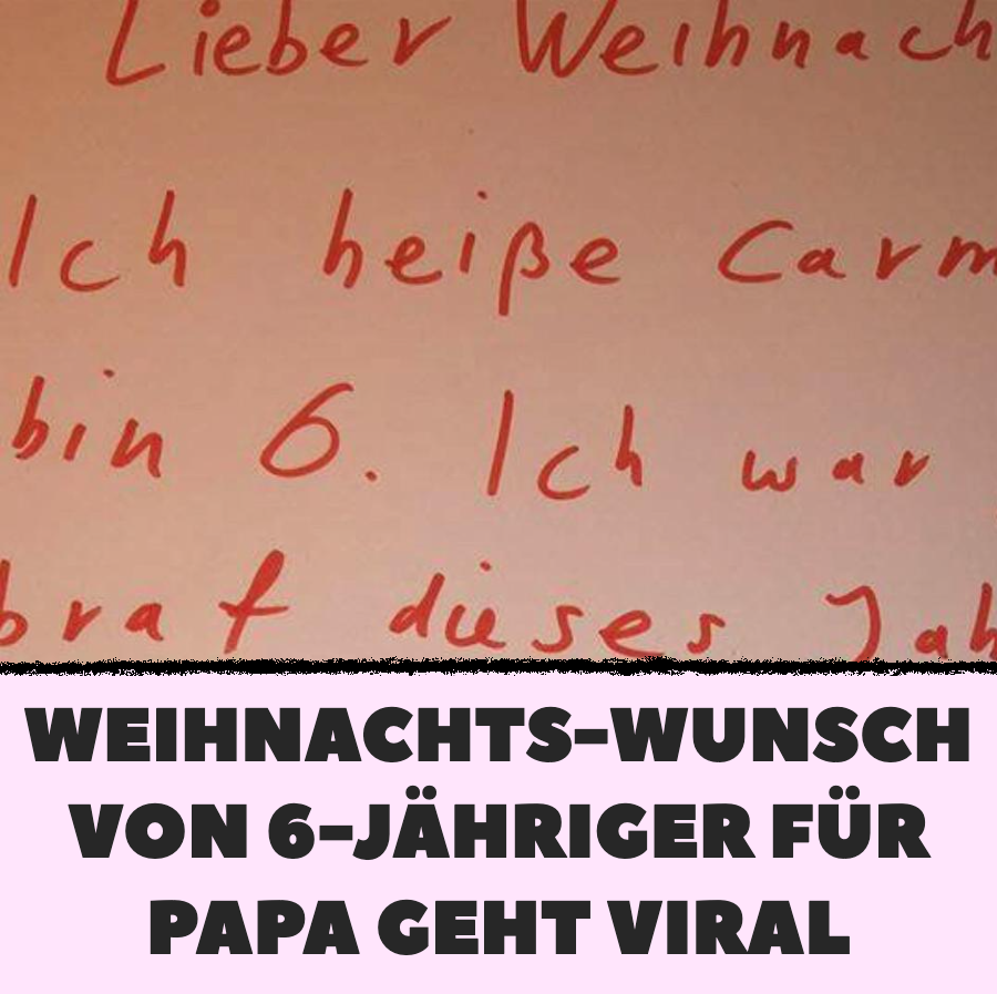 Weihnachts-Wunsch von 6-Jähriger für Papa geht viral