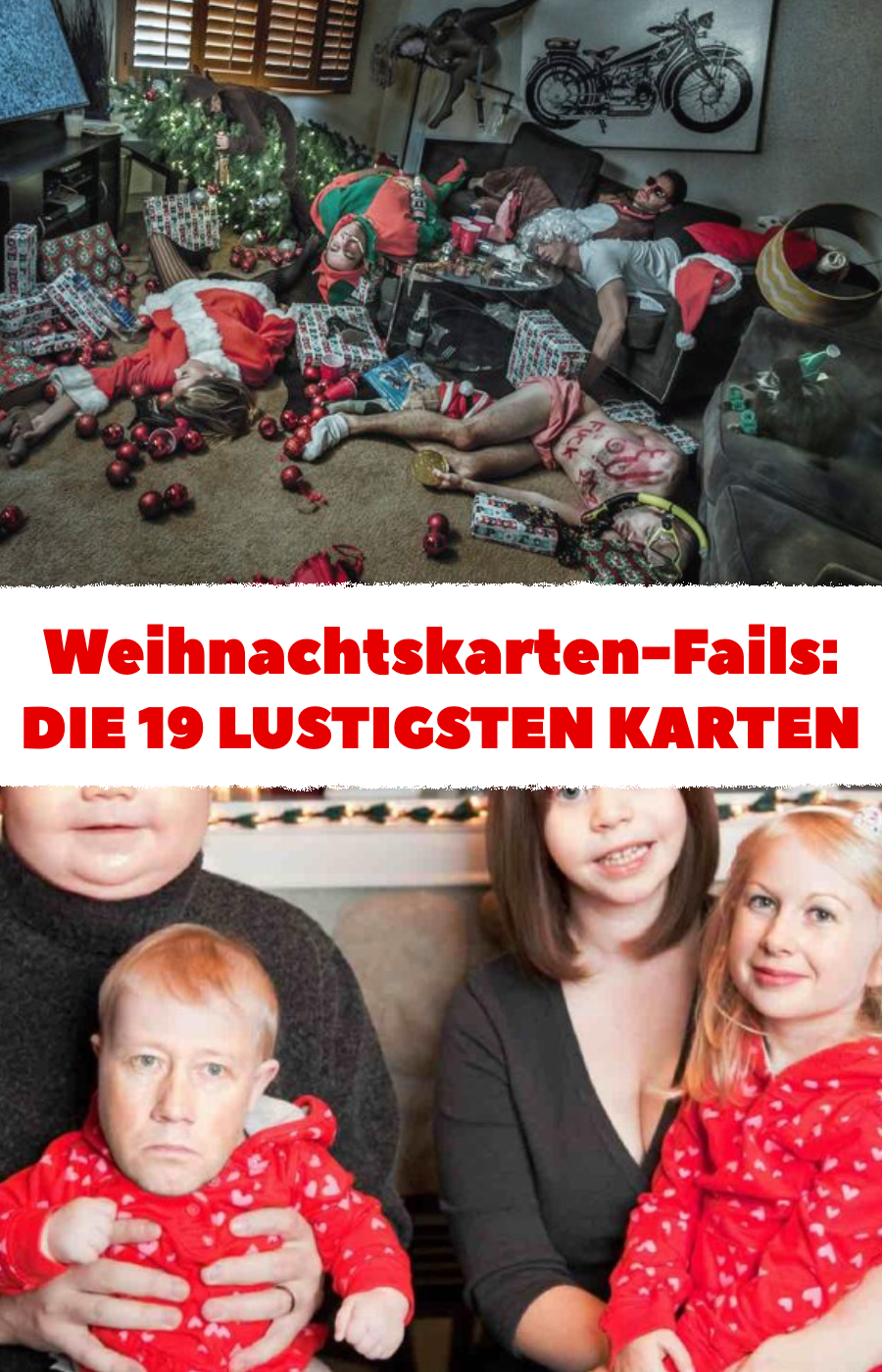 19 Familien hatten keine Lust auf normale Weihnachtskarten